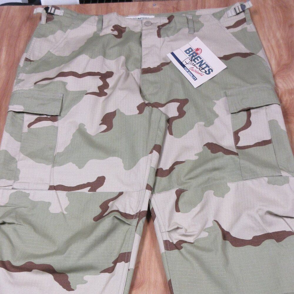 Military Desert Camo Ripstop Tactical‎ Pants Sz XL Double Knee Cargo Utility NWT
